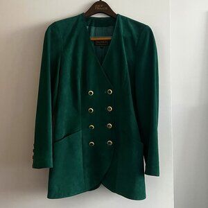 Vintage Danier Emerald Green Suede Blazer XS